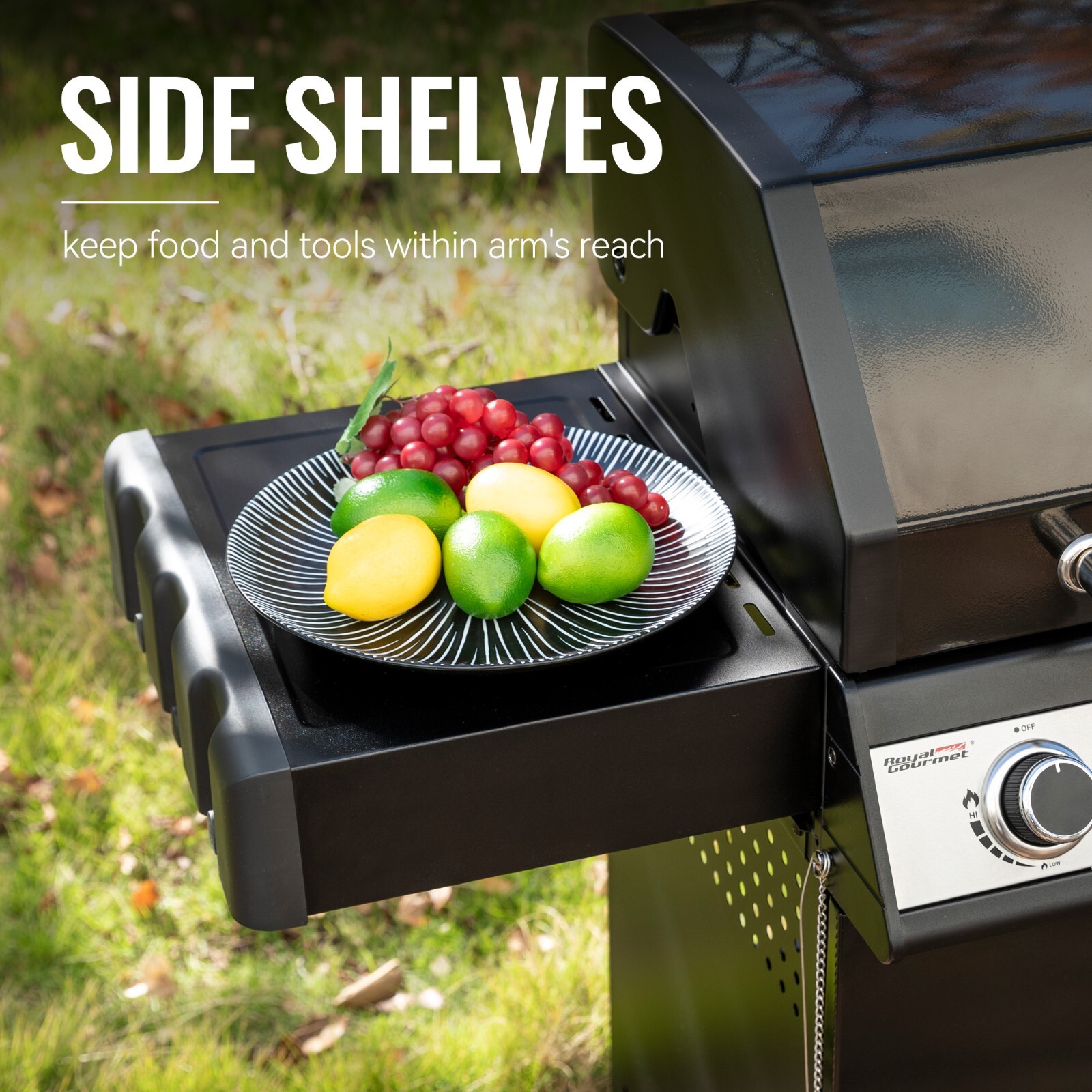 Royal Gourmet 4-Burner Gas Grill with Lidded Side Burner Cabinet Style Gas Grill