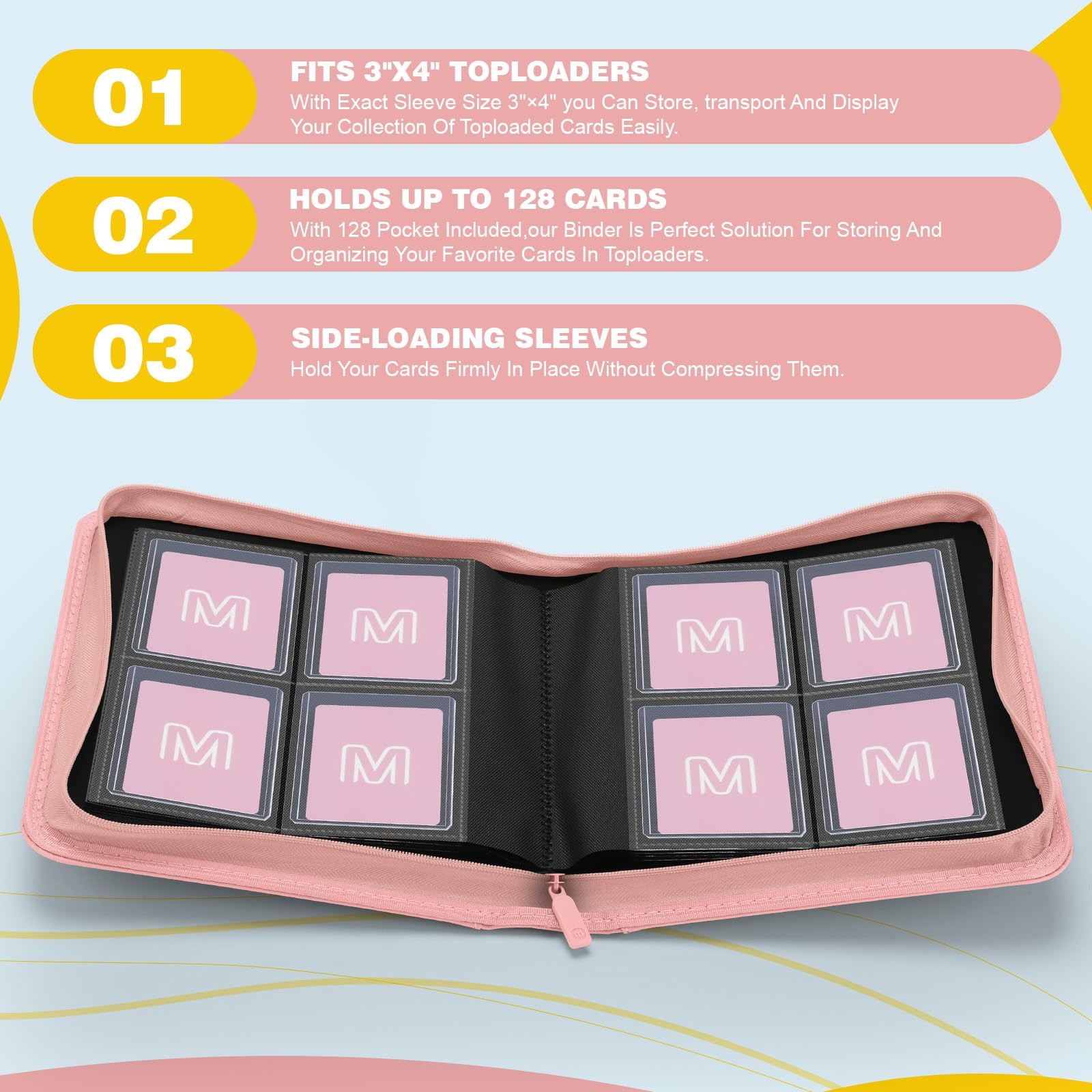 Toploader Binder 4-Pocket Side Load Trading Card Album - Holds 128 Cards