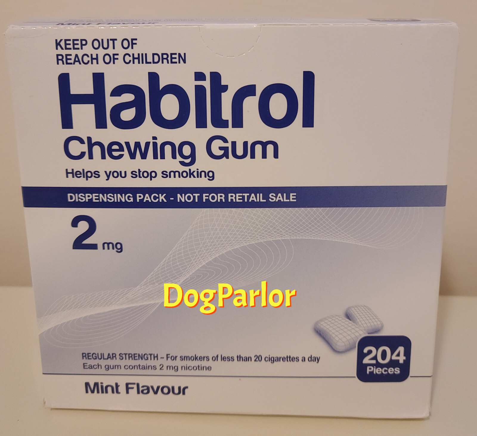 Habitrol Nicotine Gum 2mg Mint Bulk 2 Boxes = 408 Pieces Fresh 11/2027