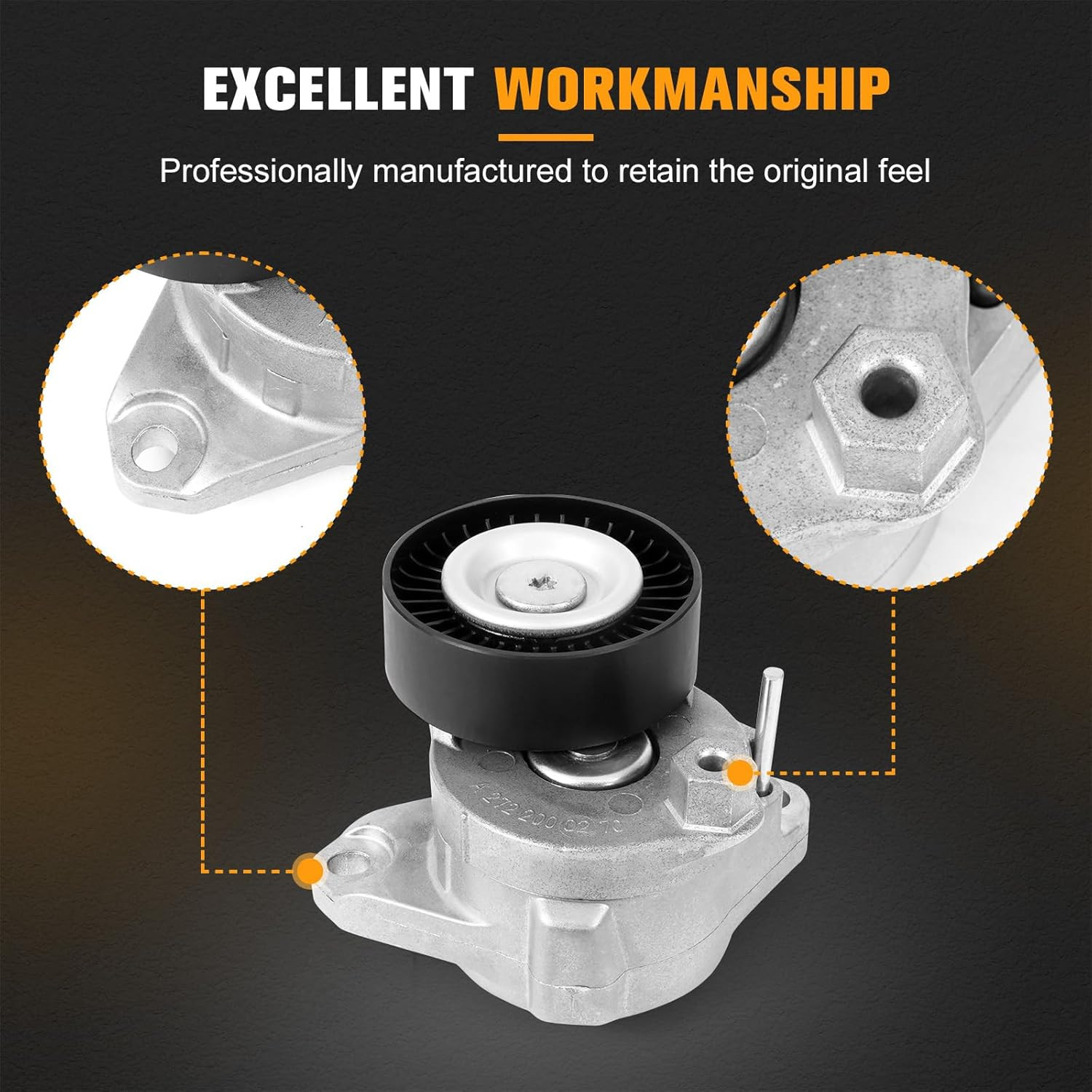 Engine Drive Belt Tensioner Idler Pulley V-Ribbed Serpentine Belt Kit Compatible