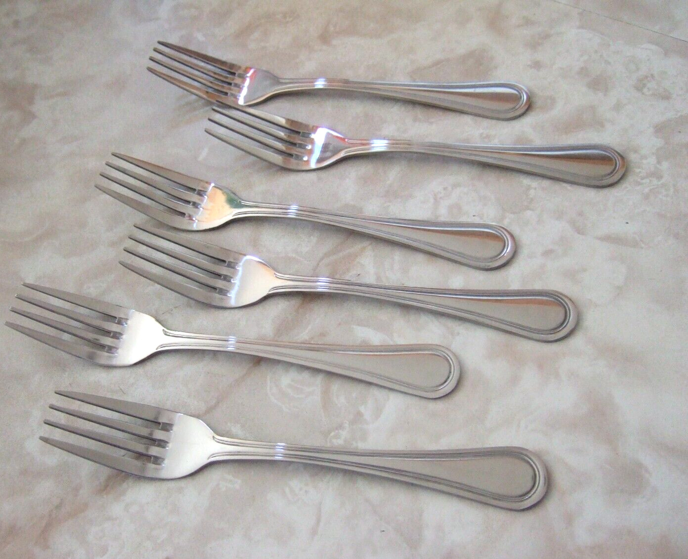 SET OF 6 DINNER FORKS THUNDER GROUP SLGD007 Legend Stainless Flatware  7.5" L