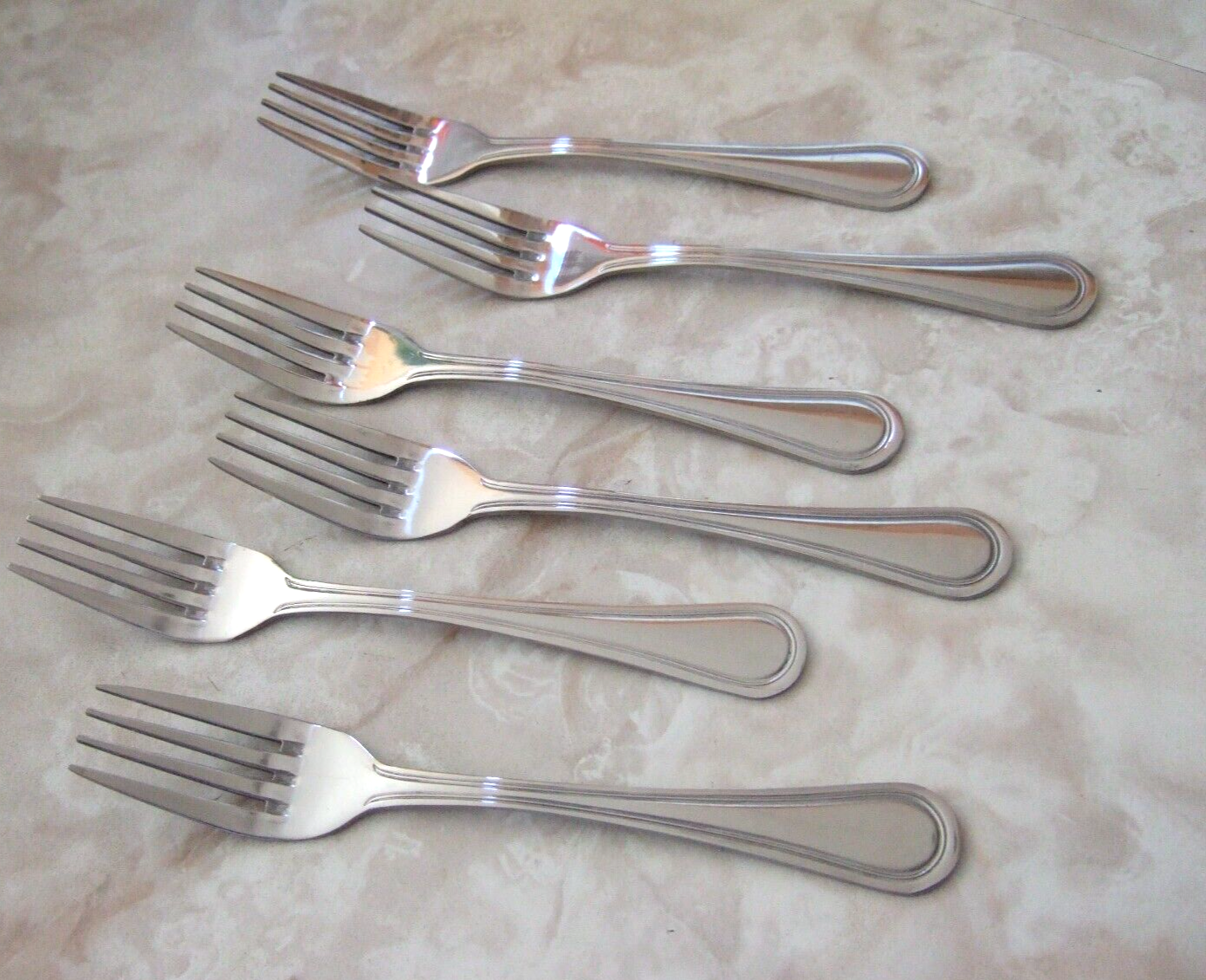 SET OF 6 DINNER FORKS THUNDER GROUP SLGD007 Legend Stainless Flatware 7.5" L