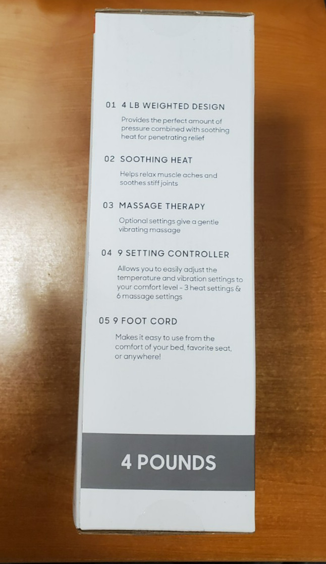 Sharper Image Calming Heat Massaging Weighted Heating Pad 24"x12" (3980) F