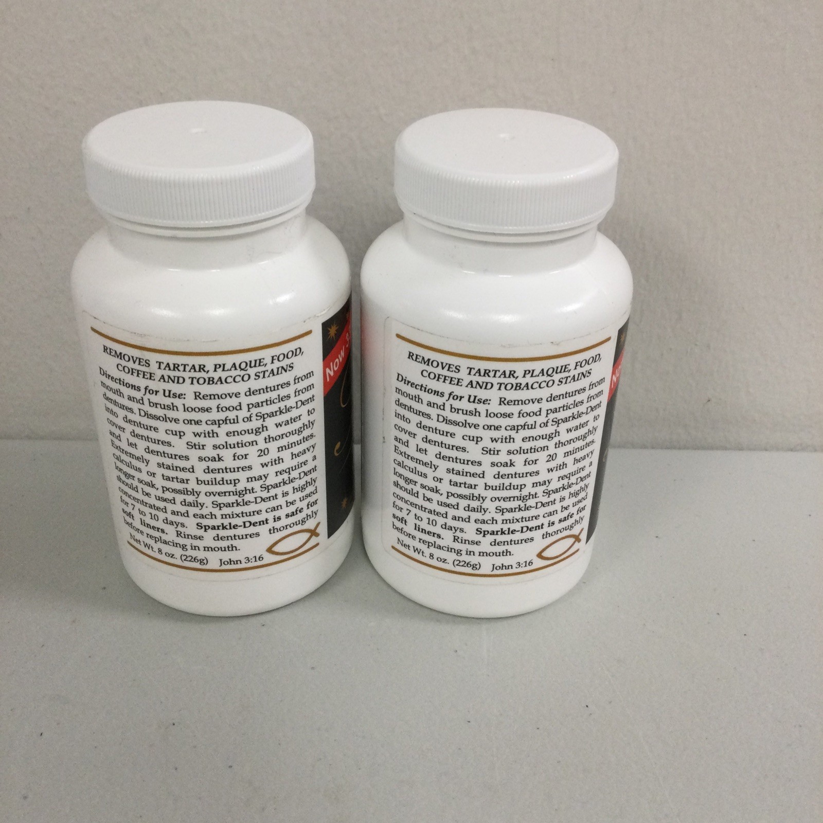 LOT OF 2 Walterdrake Clear Sparkle Dent Denture Whitener