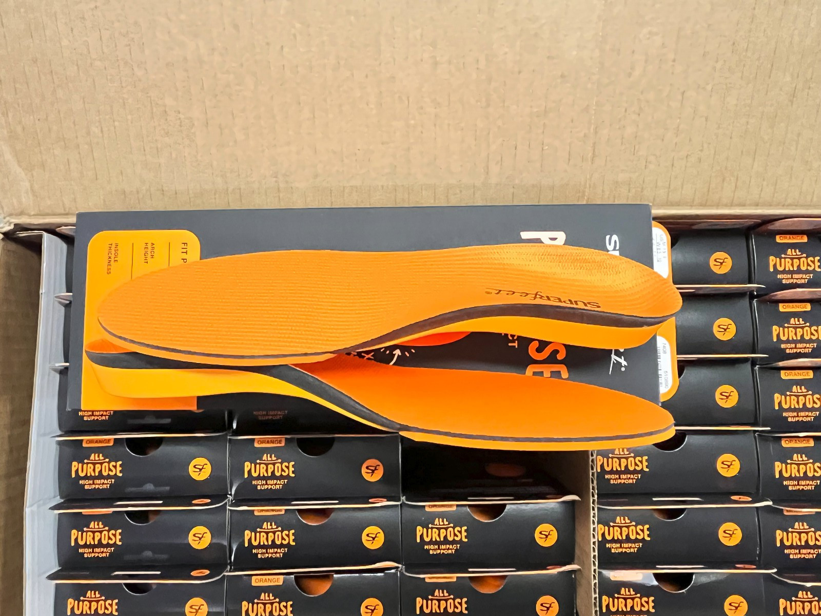 Superfeet All purpose Orange Insoles inserts SIZE D M 7.5-9 / W 8.5-10