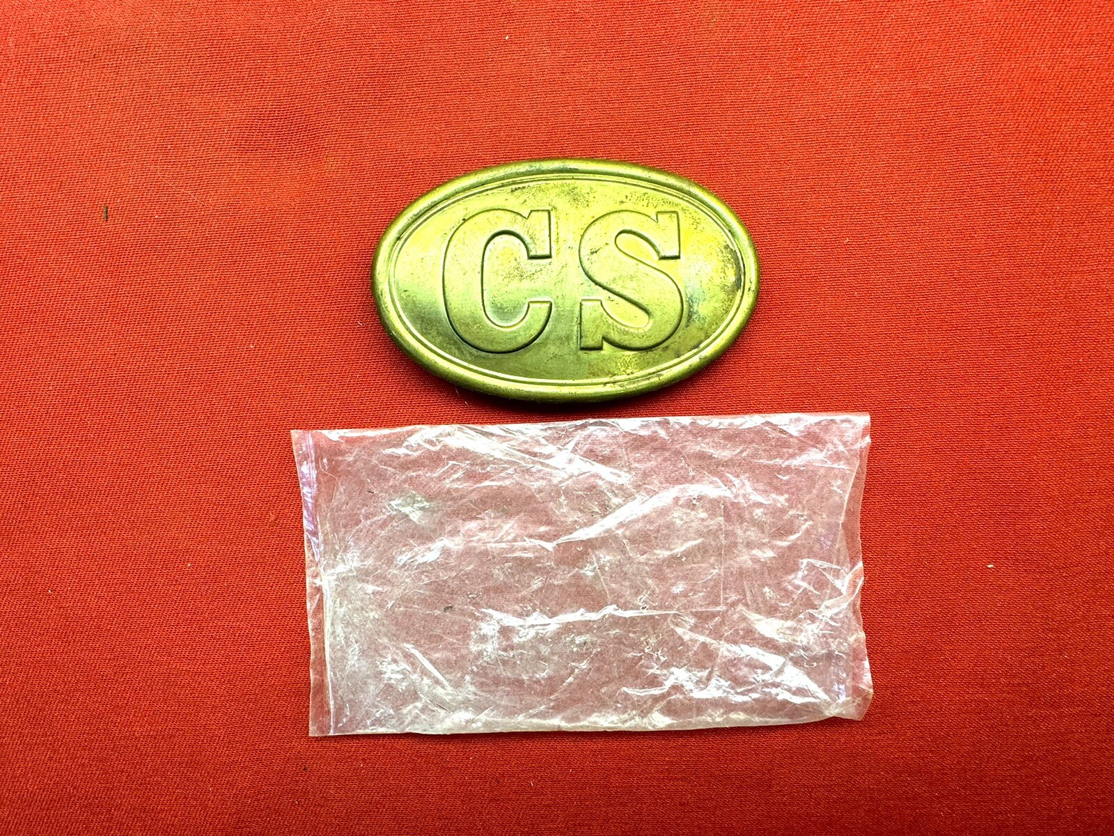 Civil War CS Belt Buckle Lead Backed