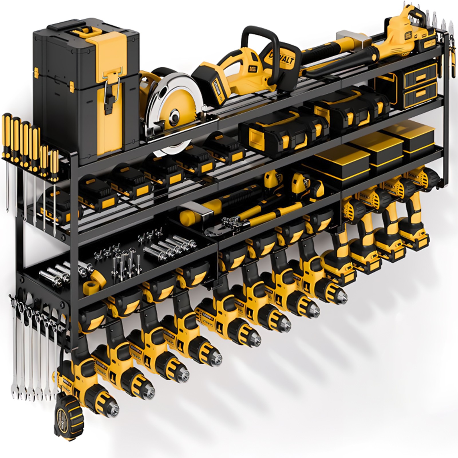 Power Tool Organizer Wall Mounted Power Tool Rack for Cordless Drill Storage New