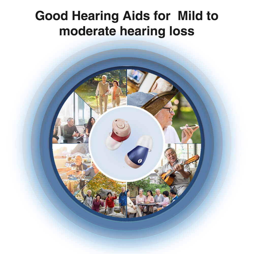 JINGHAO Rechargeable Hearing Aids Hearing Amplifier Sound Enhance -FREE RETURN