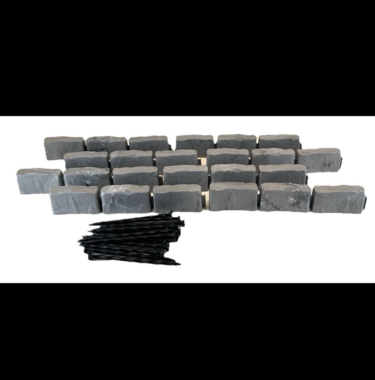 ProFlex 10 ft No Dig Landscape Edging W/ Anchoring Spikes Dark Gray 3602S-10C