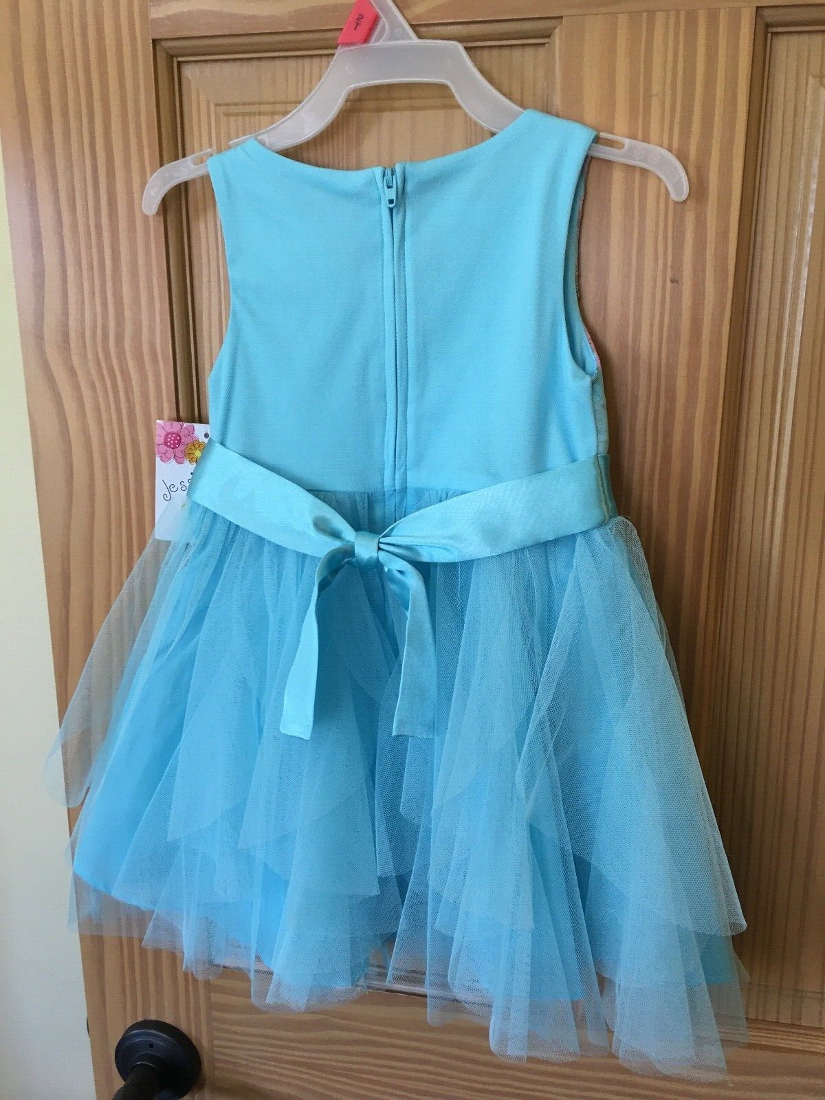 NWT Jessica Ann Blue Floral Tulle Cascade Dress Girls 2T,3T,4,5,6,6x Easter