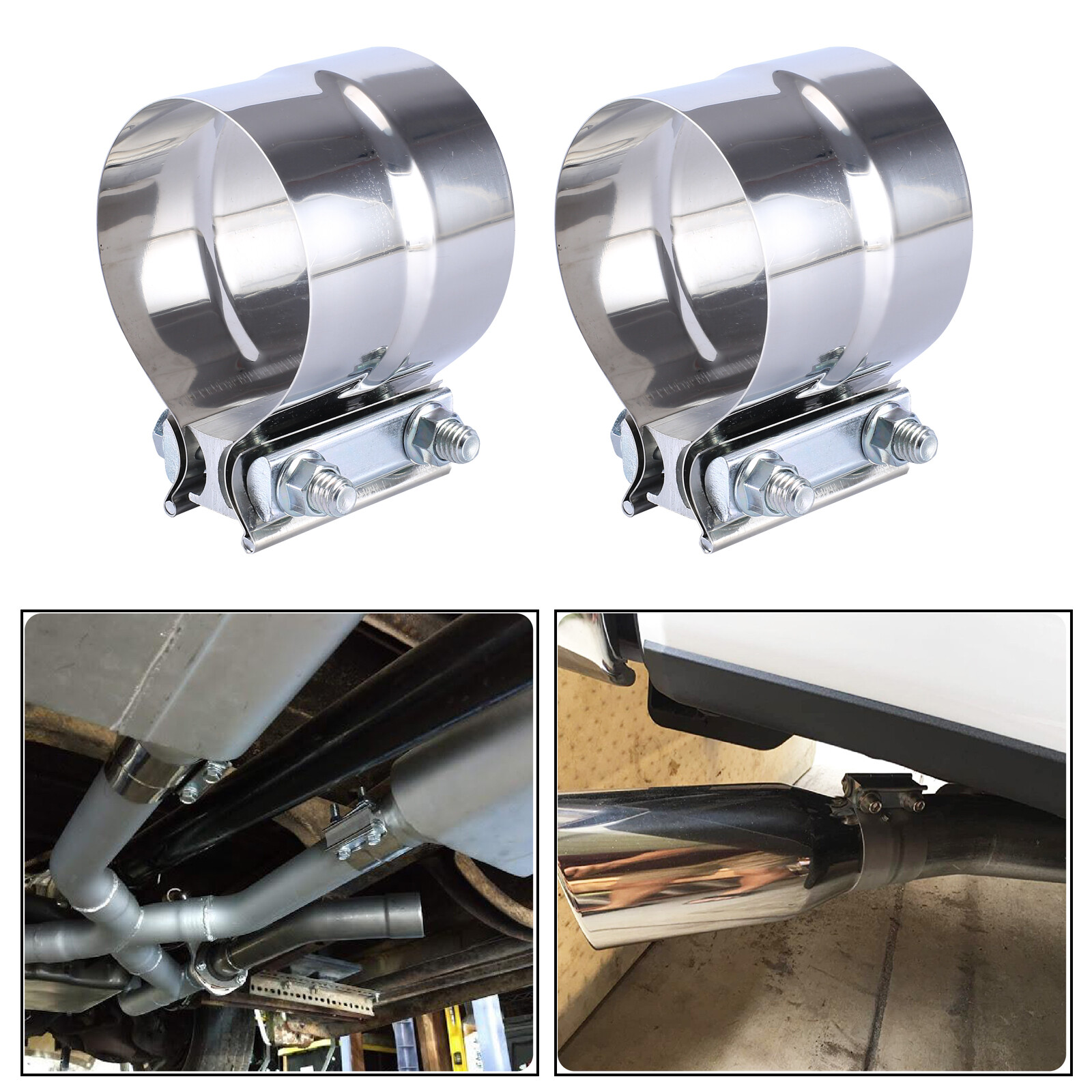 2Pack 5" inch Stainless Steel 304 Lap Joint Clamp Heavy Duty Exhaust Band Clamp