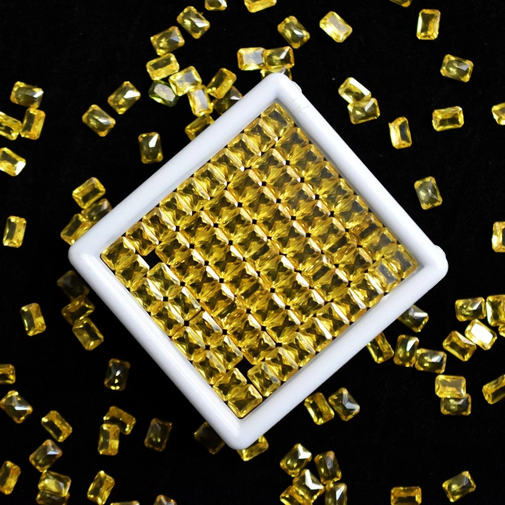 Natural Yellow Sapphire 50 Pcs Emerald Cut Certified Rare Loose Gemstone Lot