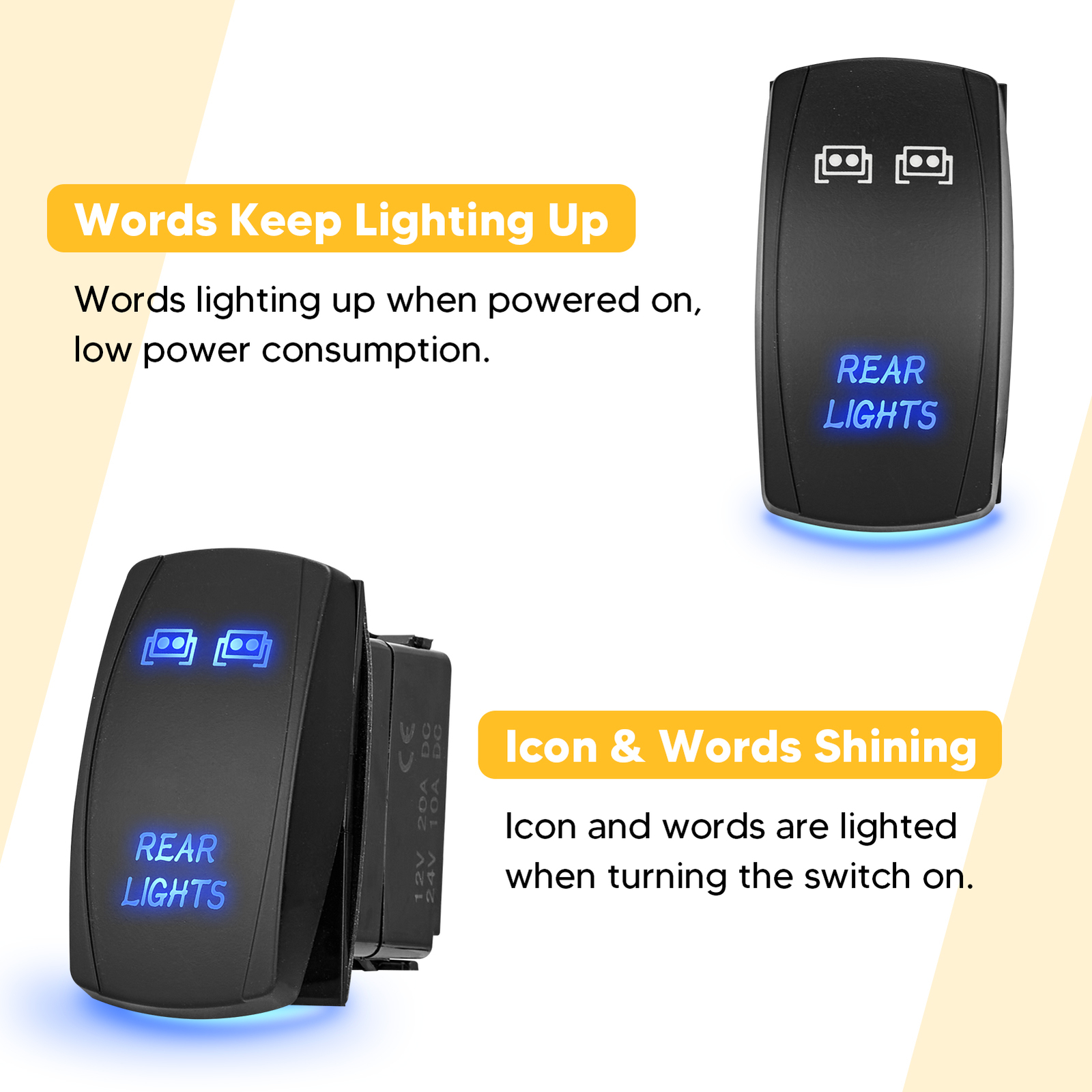 For Can-Am Commander Maverick X3 Defender Rear Light Rocker Switch Wire Harness