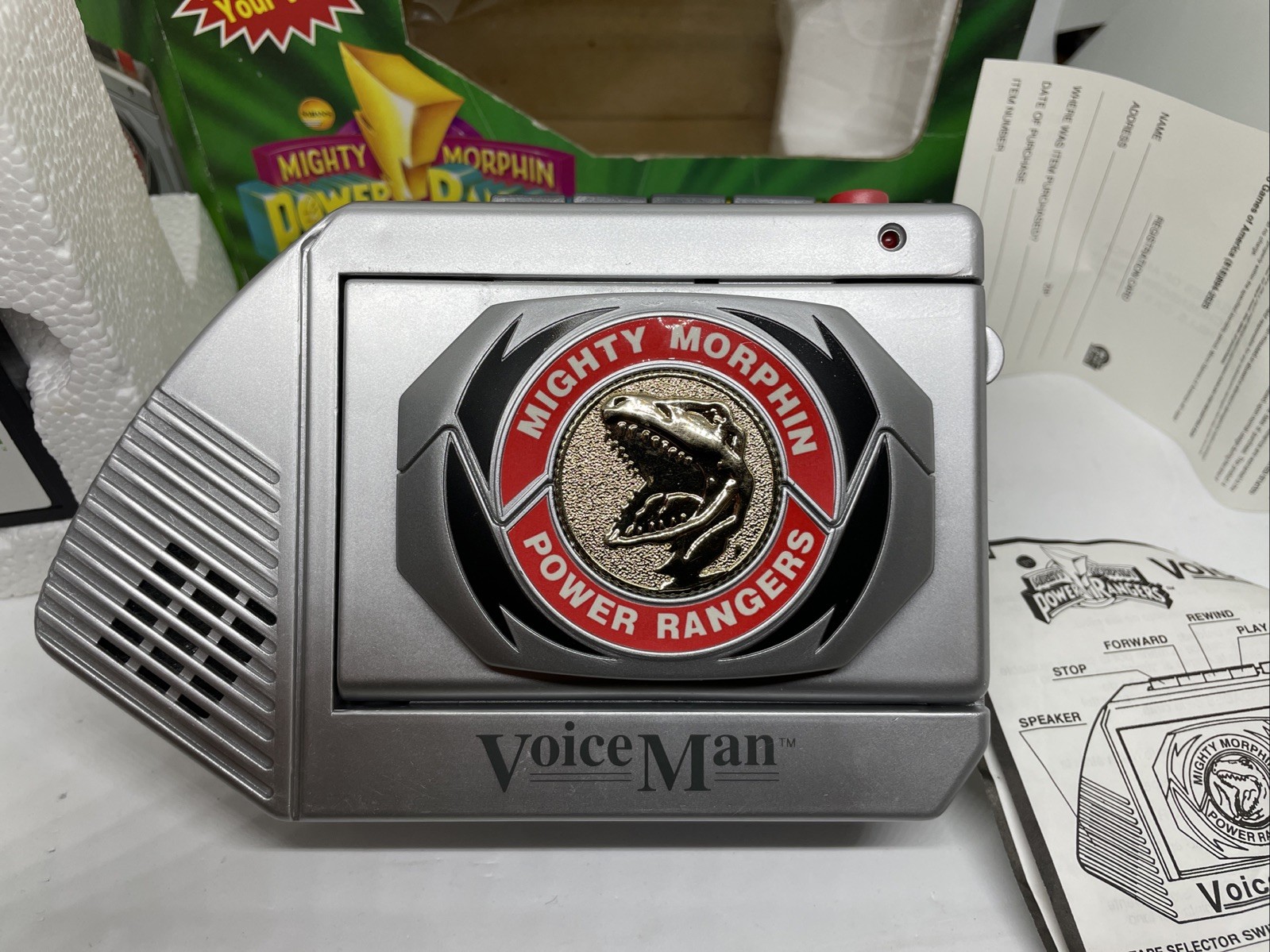 Power Rangers Voiceman Voice Changer Cassette Player/Recorder NM Complete W/tape