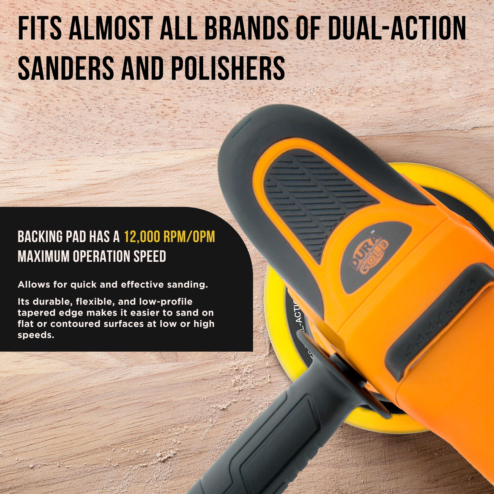 5" PSA DA Sander Backing Plate Pad, Flexible, Dual-Action Random Orbital Sanding