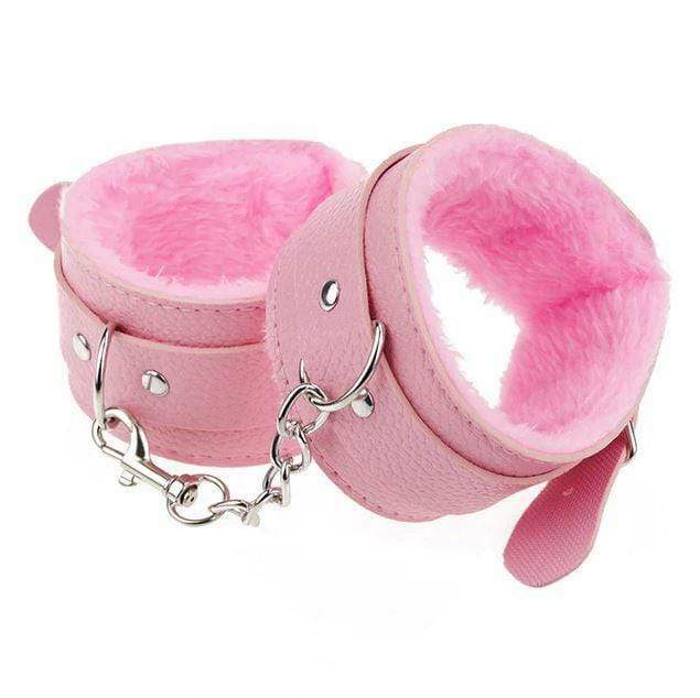 Fuzzy Handcuffs FAST-SHIPPING Vegan Leather