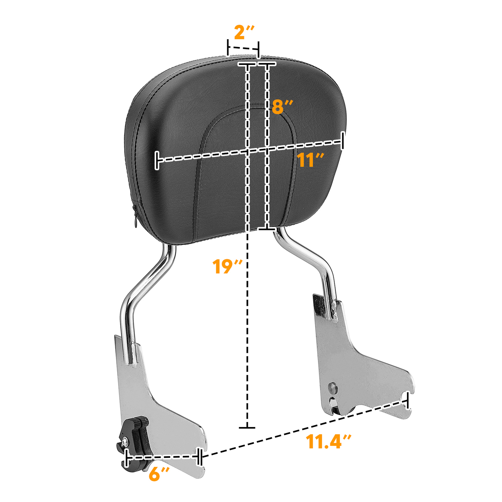 Detachable Backrest Passenger Sissy Bar For Harley Road King Electra Glide 97-08