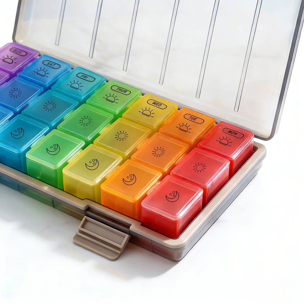 Monthly Pill Organizer Pill Case Pill Box One Week 3 Times a Day Moisture-Proof