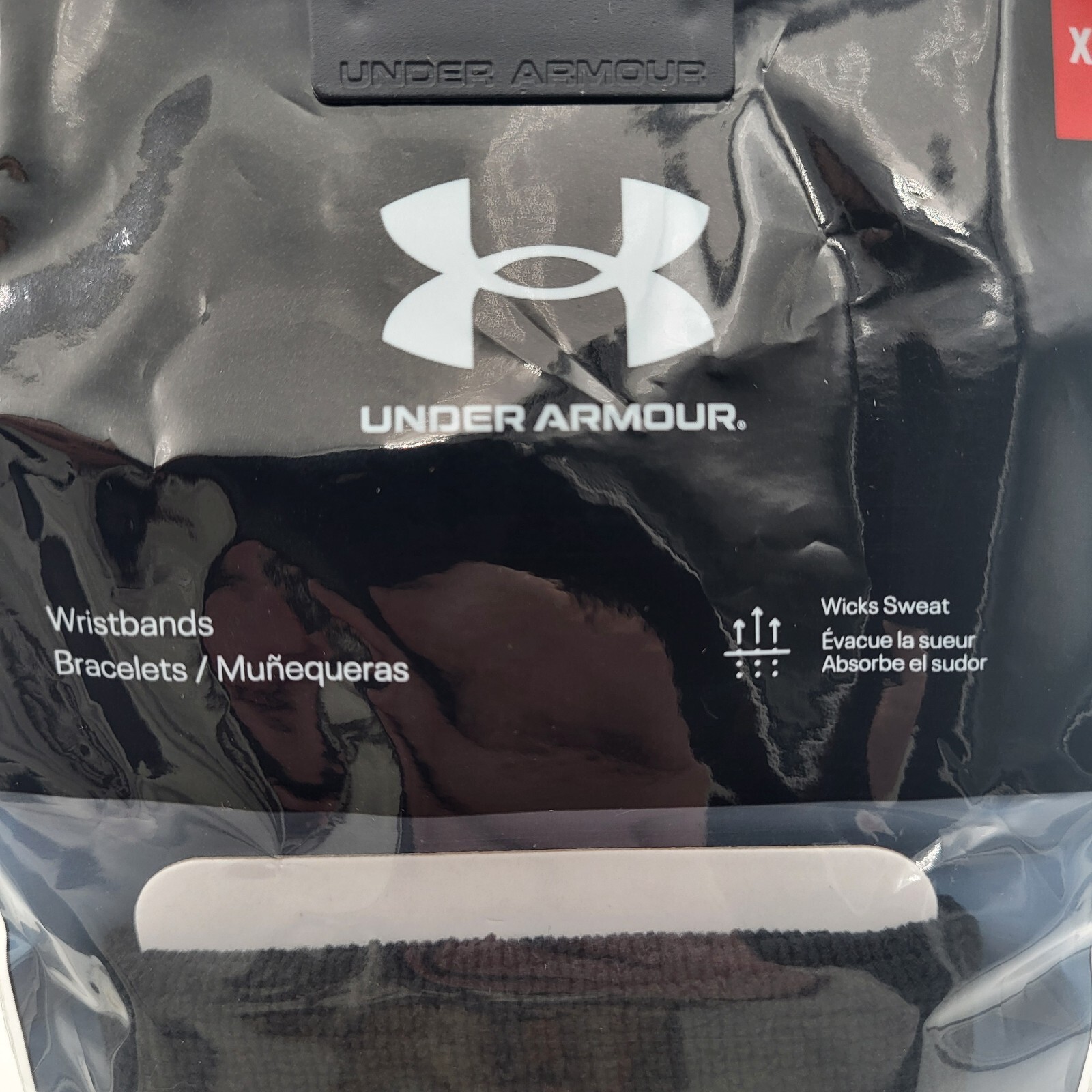 Under Armour 2 Pack Black White Mens 3" Wristbands Wicks Sweat 1276991