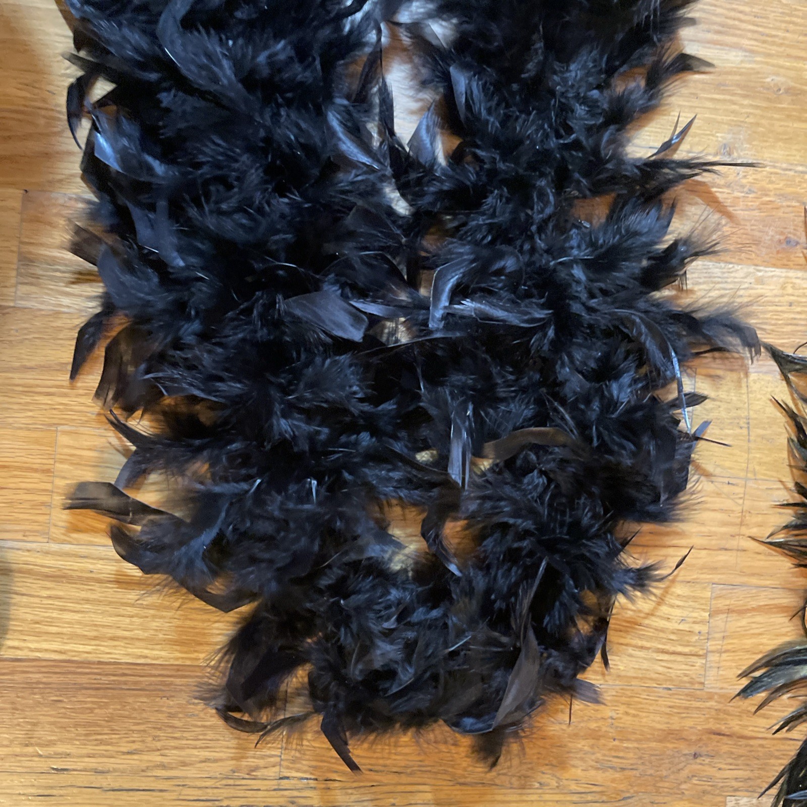 Lot of 2 Authentic Genuine Real Feather Boas Costume Accessory Runway Boa VTG