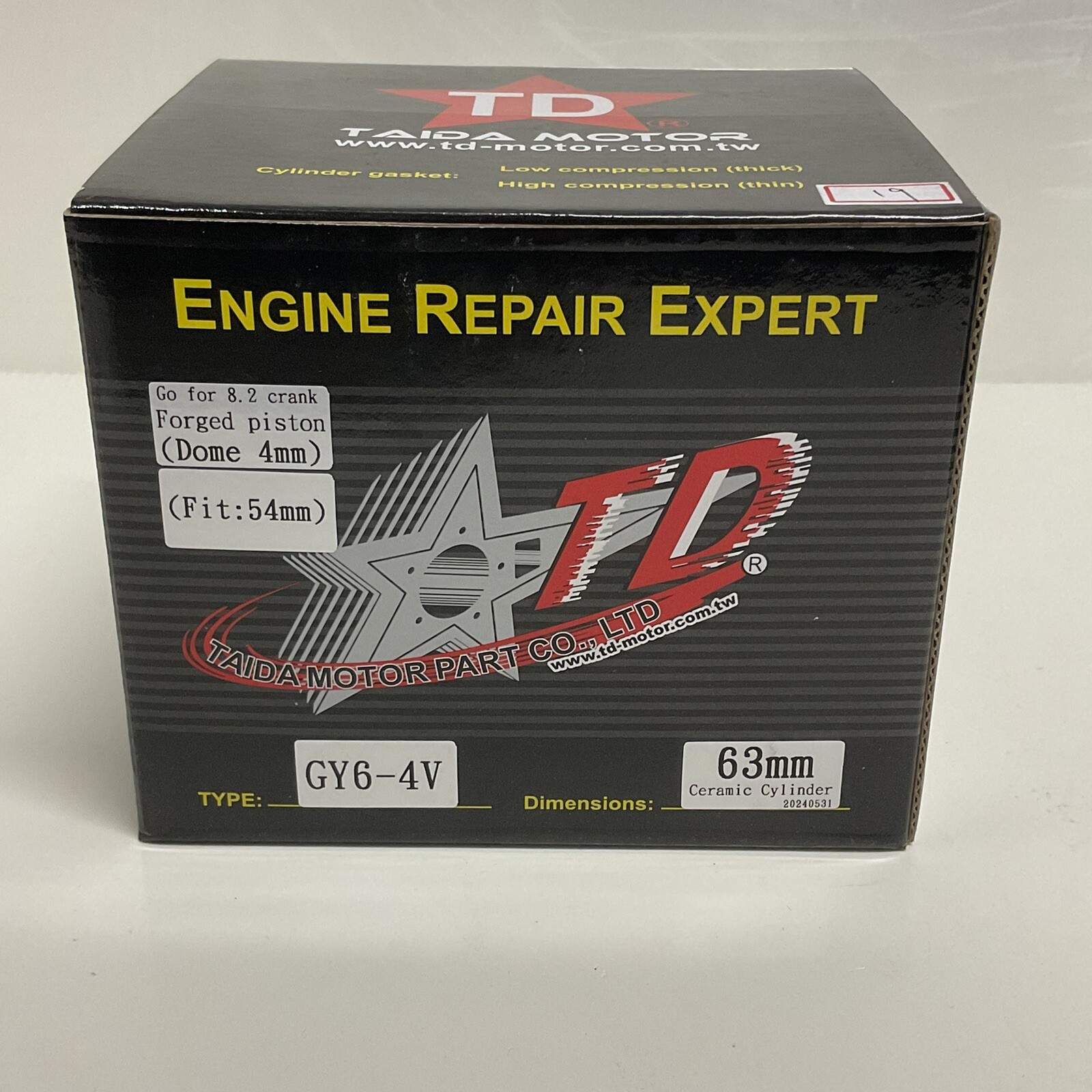 Scooter GY6 150cc Taida 63mm Forged Dome Piston Big Bore For 8.2mm Stroke 4 Valv