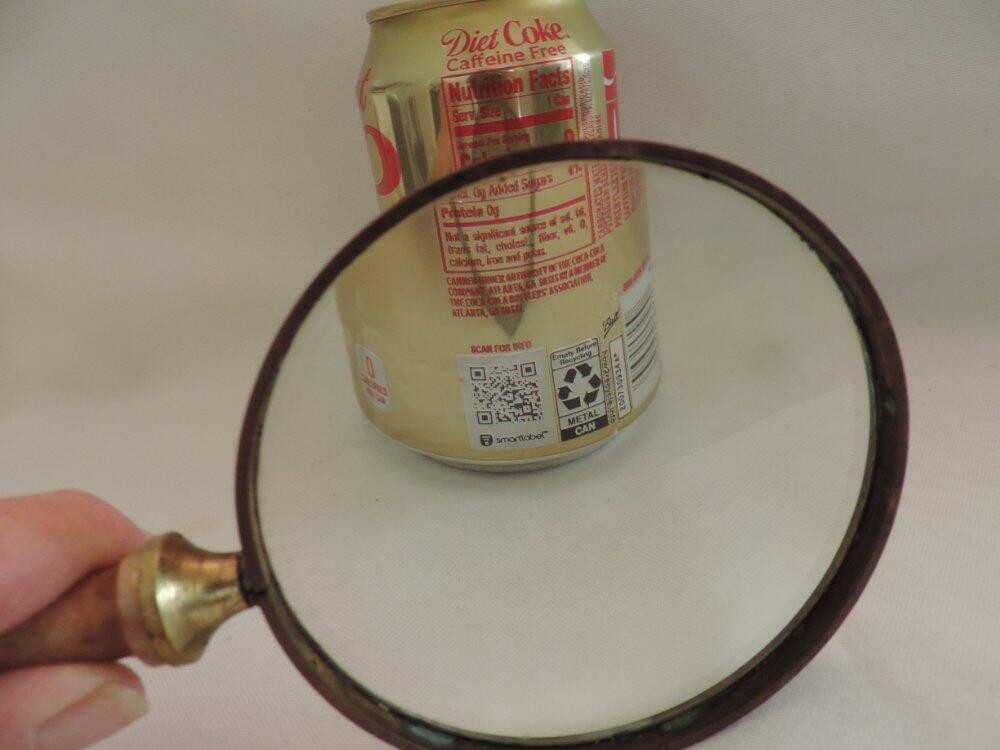 Large Vintage Brass Horse Head Stone Handled Desk Magnifying Glass 11"