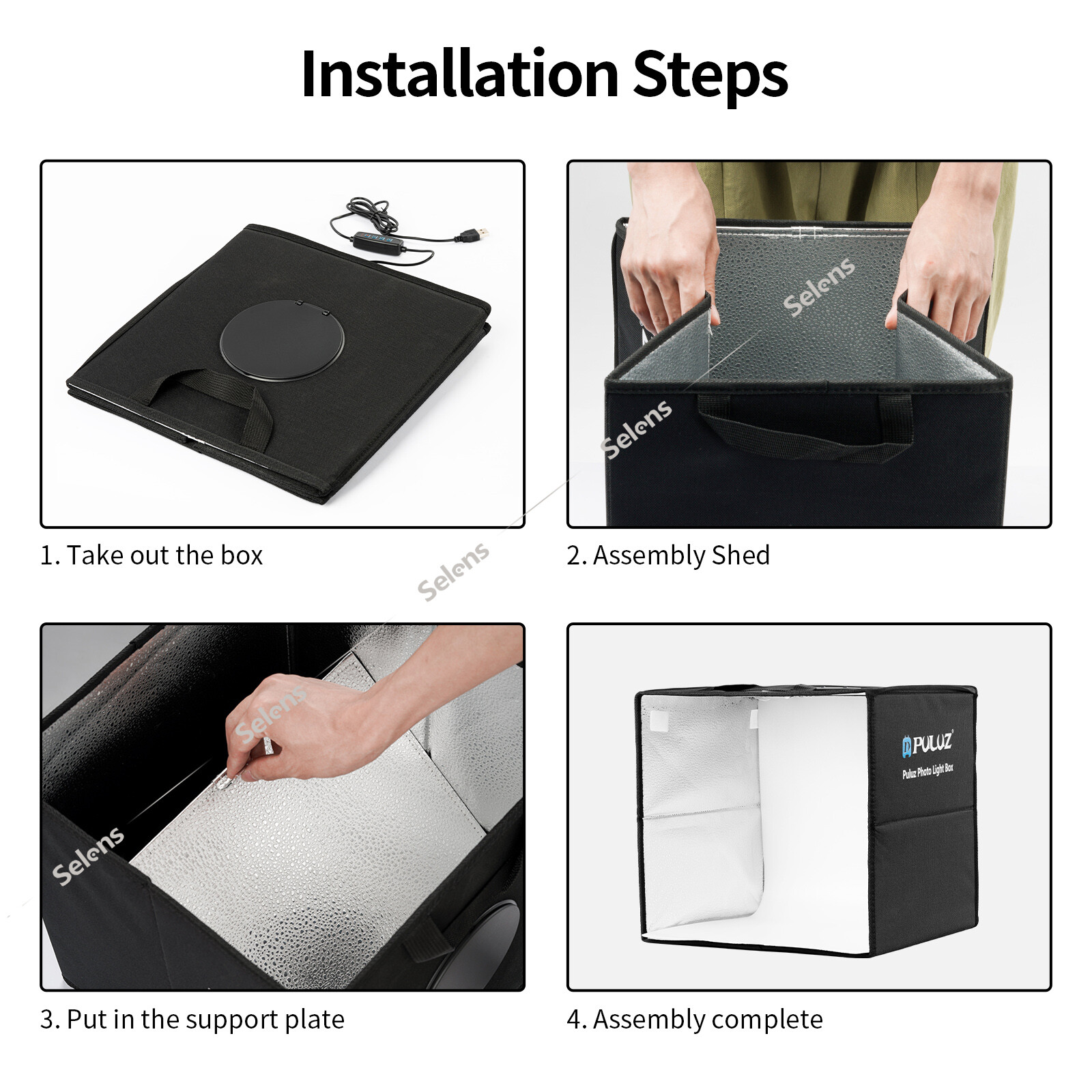 Portable LED Photo Light Box Tent Cube Room Studio 96 LED Photography Backdrop