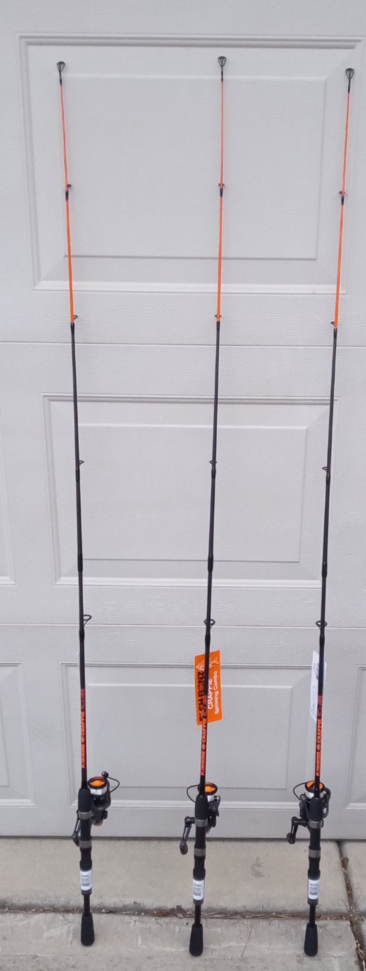 lot of 3 Fish Bonz Crappie 7-foot rod & spinning Reel combo 2-piece light