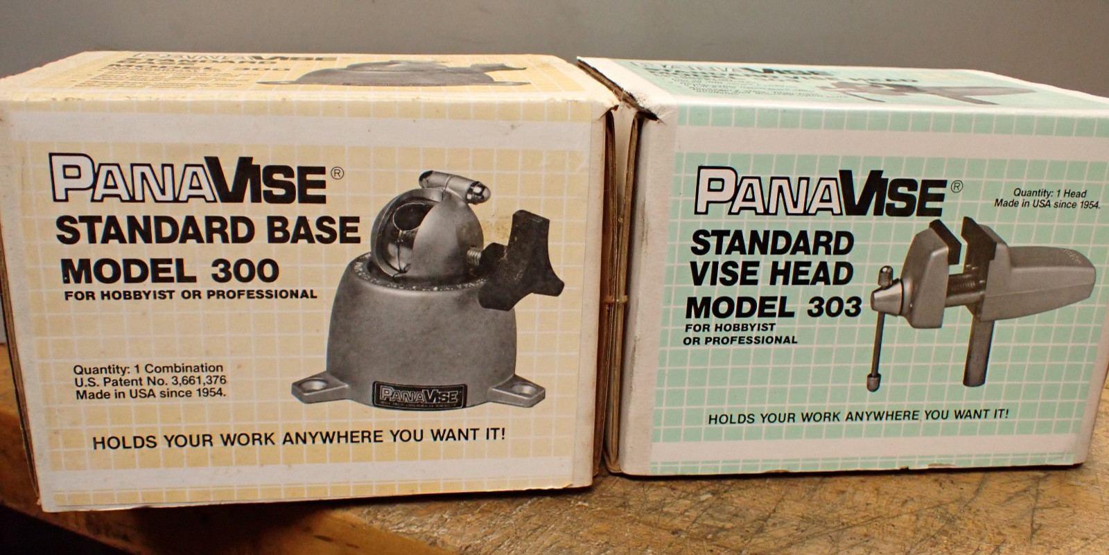 NEW OLD STOCK PANAVISE PANA VISE MODEL 300 BASE MODEL 303 VISE HEAD