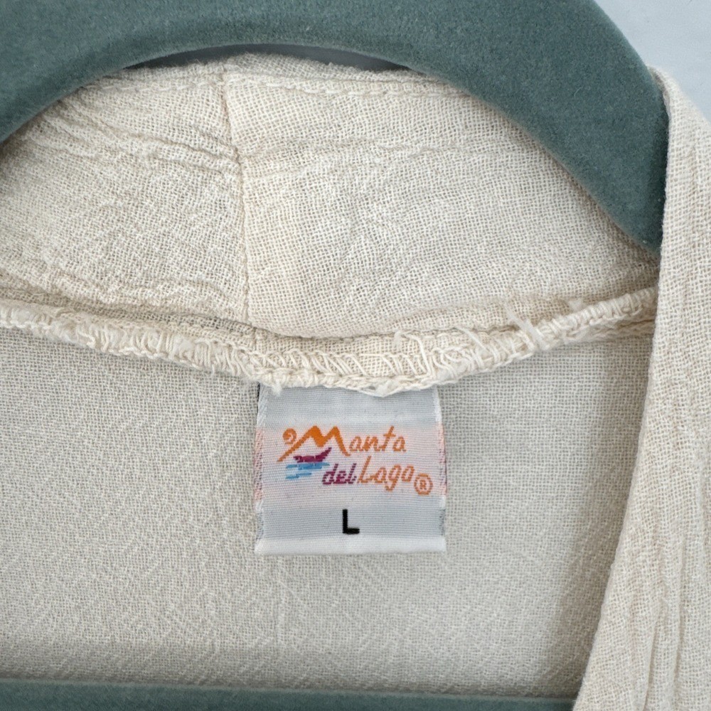 Manta Del Lago Kimono Oatmeal Jacket Women Large With Pockets