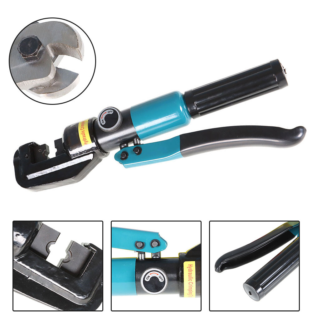 10T Hydraulic Crimper Crimping Tool Wire Battery Cable Lug Terminal W/ 9 Dies