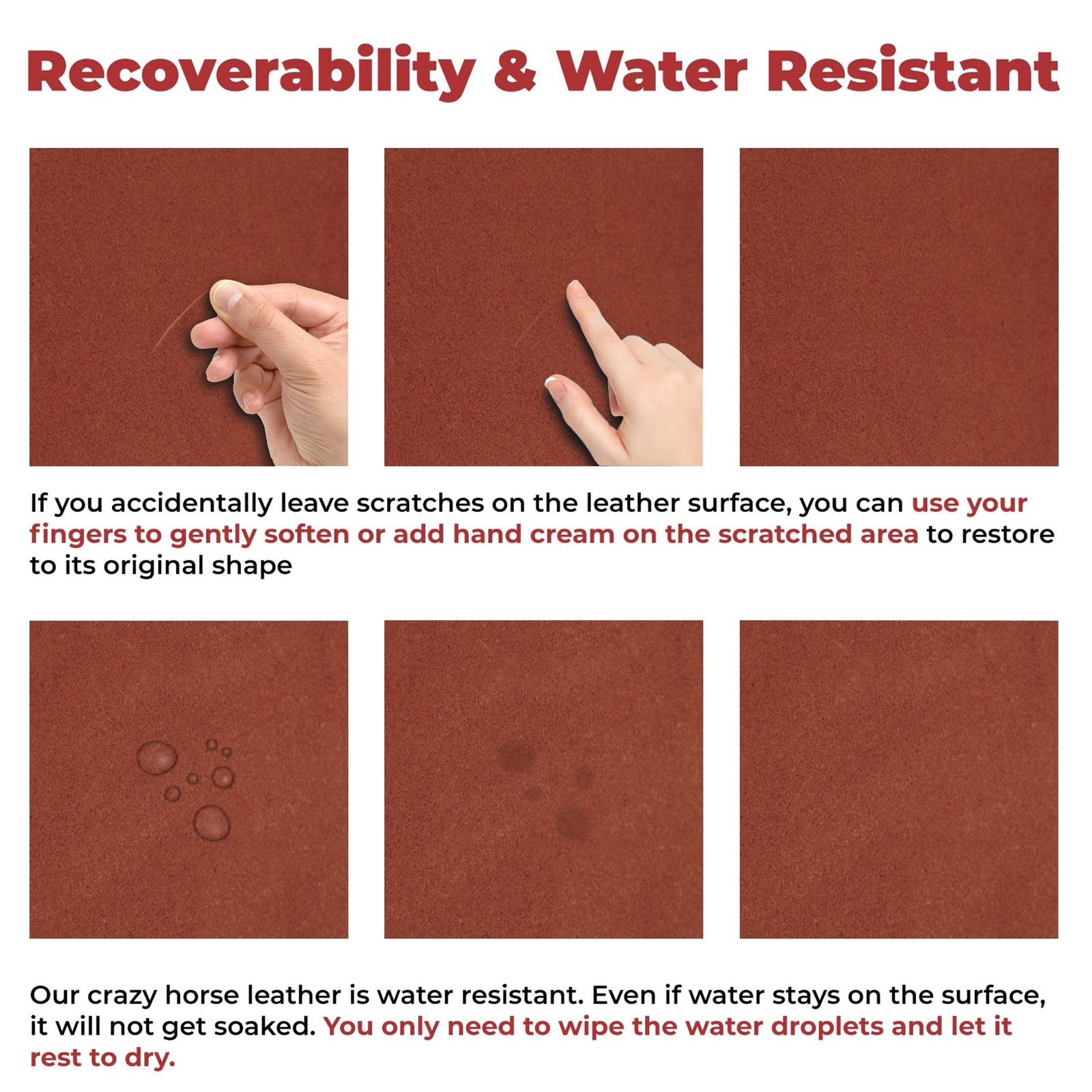 ELW Crazy Horse Leather 5-6 OZ (2-2.4mm) Full Grain Cowhide Handmade Leather