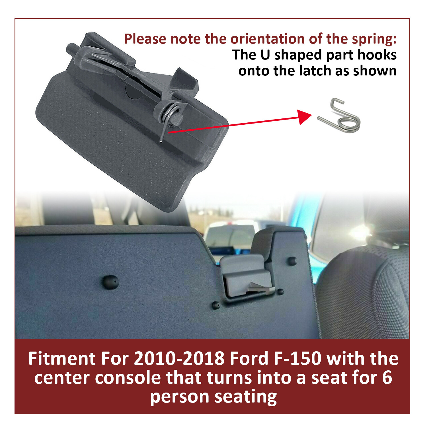 Gray Center Console Jump Seat Lid Latch For Ford F-150 F150 2010-2018 11 12 13