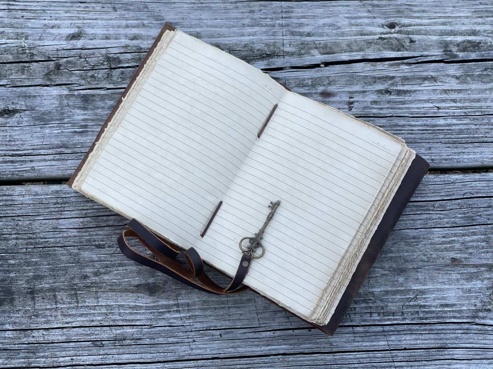 Personalized Leather Journal With Small Defects Handmade Deckle Edge Paper