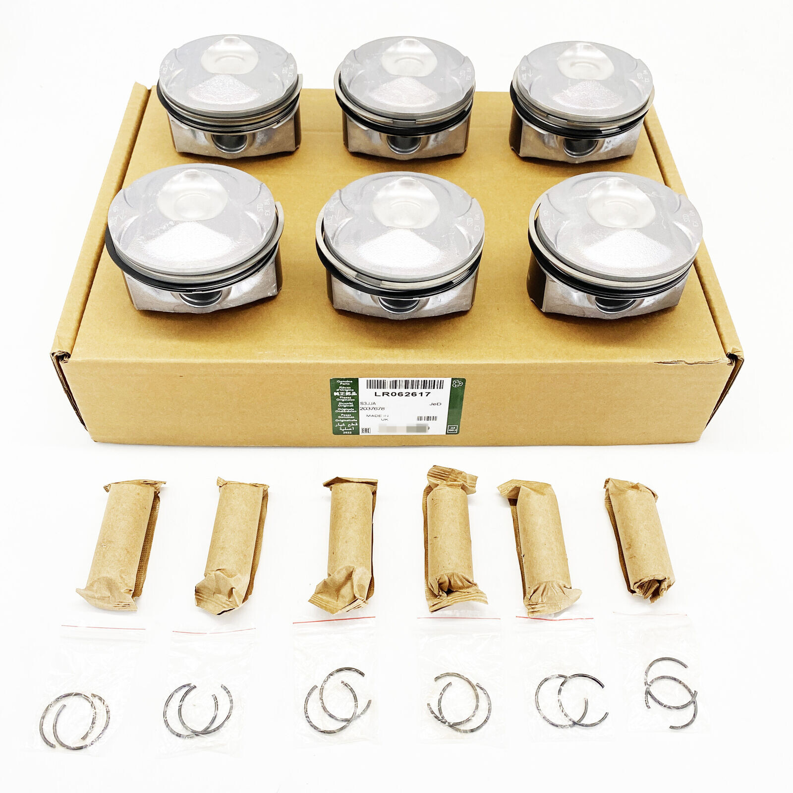 6x Supercharged Piston Assembly AJ126 With Rings For Jaguar Land Rover 3.0L V6