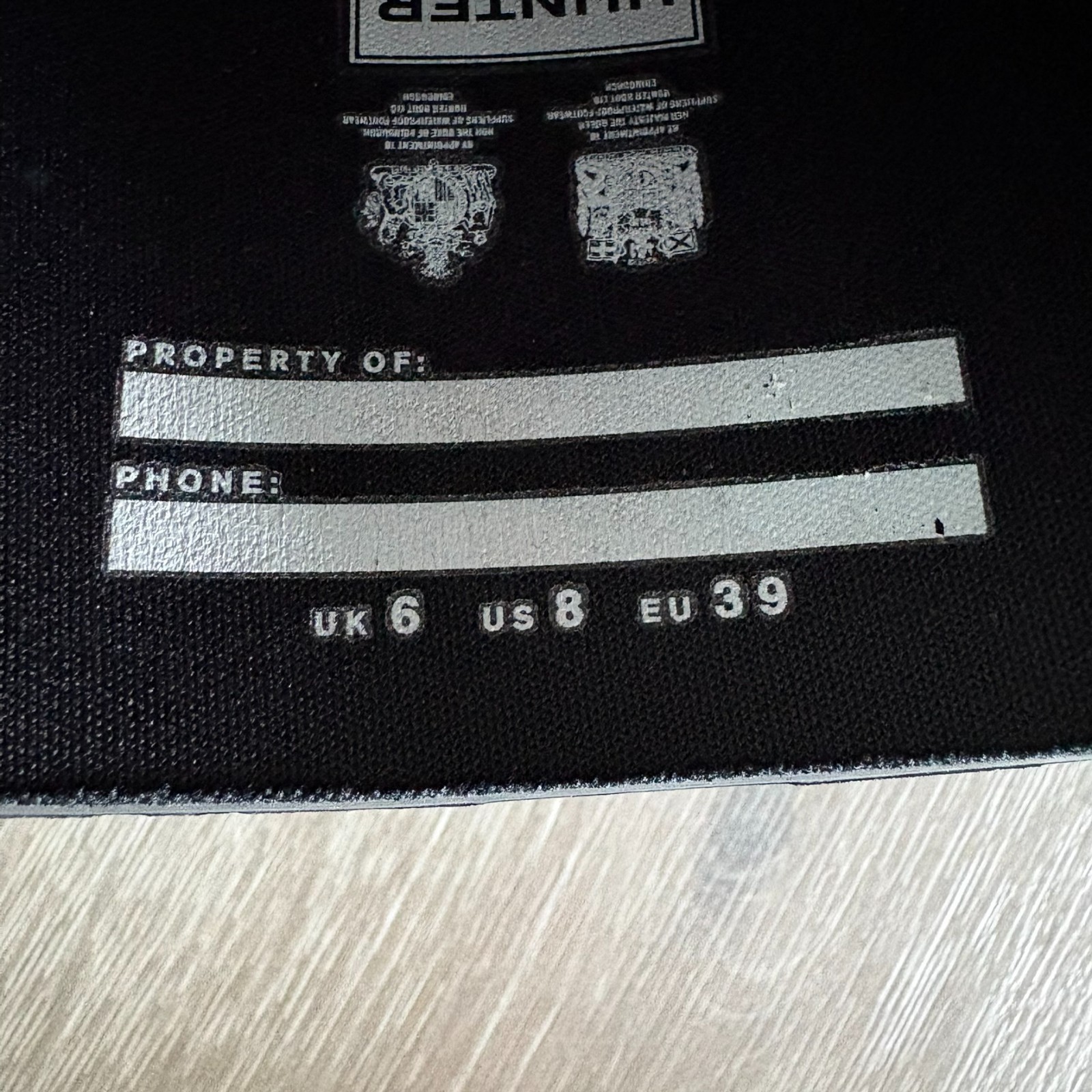 NWT Hunter 1 REPLACENT BOOT Matte Black Mid Calf Original Short Boot Size 8 left