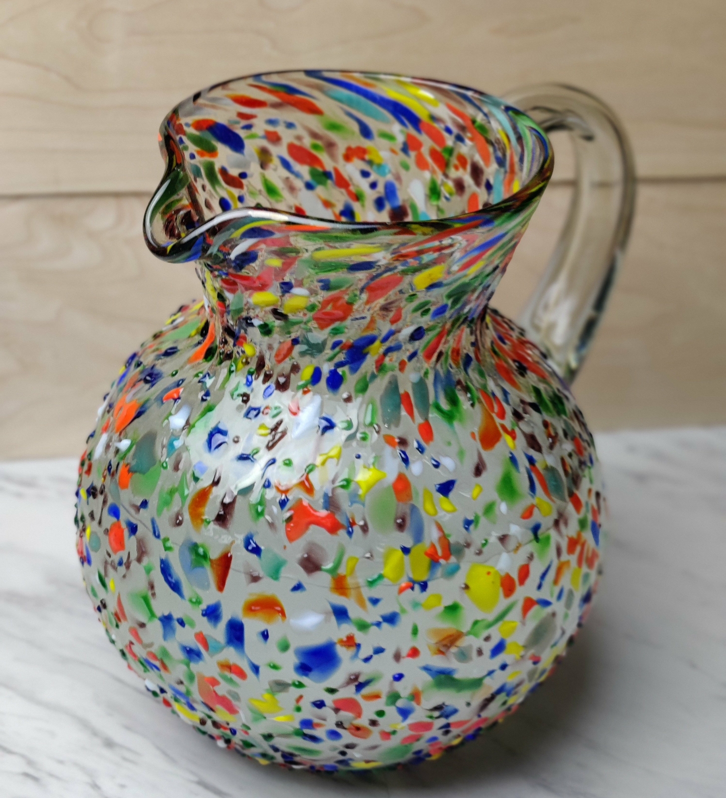 Confetti Rock Design Glass Pitcher - Juice, Margaritas, Water, Lemonade (84 oz)