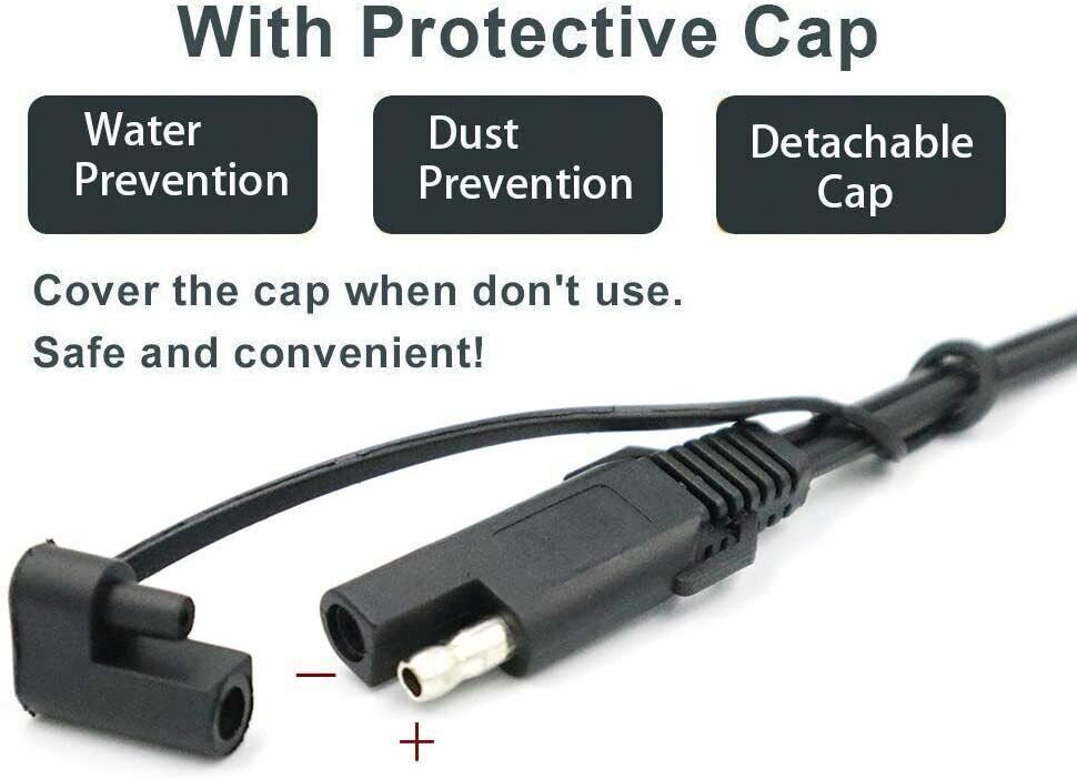 SAE 2Pin Ring Terminal Battery Cord Tender Cable Harness Wire Plug Quick Connect