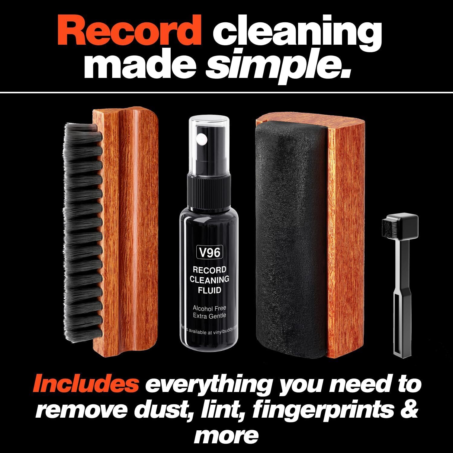 Vinyl Record Cleaning Kit | Includes: Record Cleaner - Velvet Record Brush