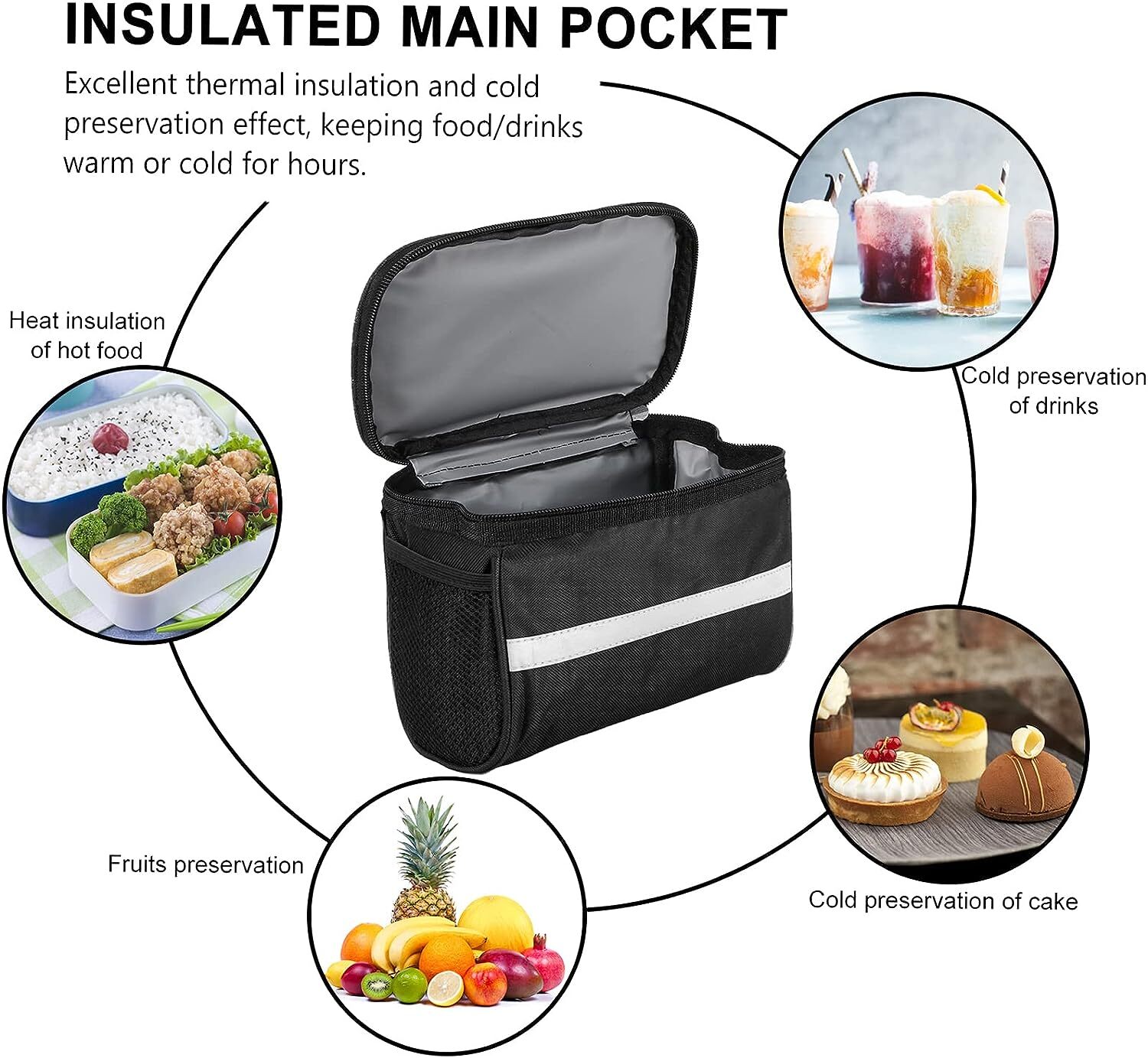 Bike Basket Bag Large Capacity Bike Handlebar Bag Detachable Bicycle Frame Pouch