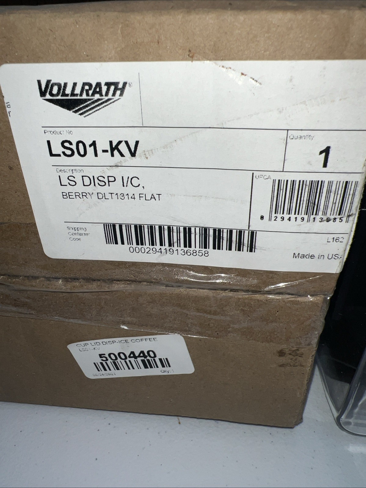 Vollrath Lid Saver LS01-KV Cup Lid Dispenser Ice Coffee Berry DLT1314 Flat