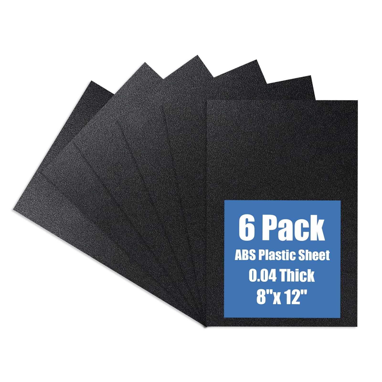 Black ABS Plastic Sheet 8" X 12"X 0.04" Flexible Moldable Impact Strength and Hi