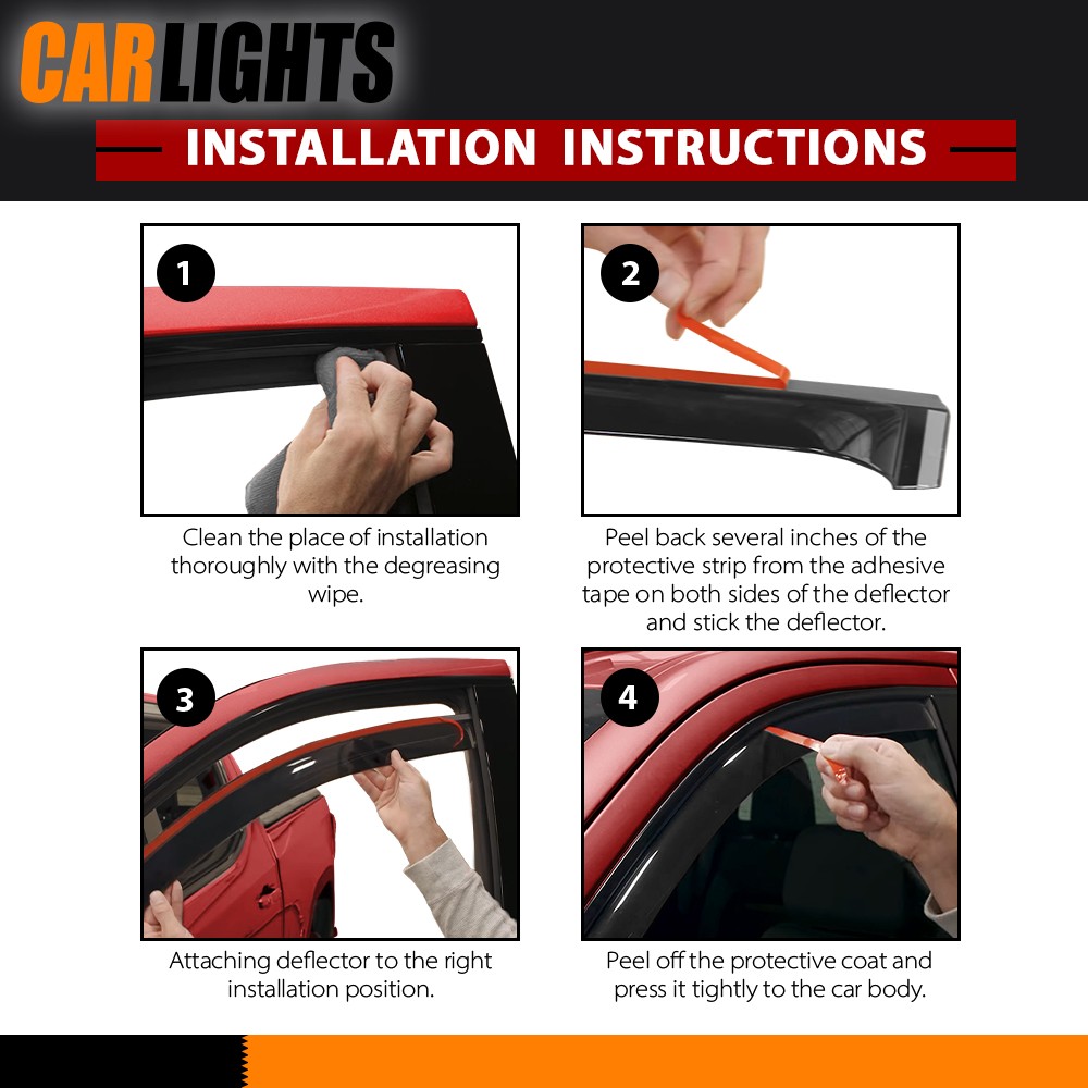 AVS Window Rain Guards Visors Shield Out-Channel Fit For 2020-2025 Ford Explorer