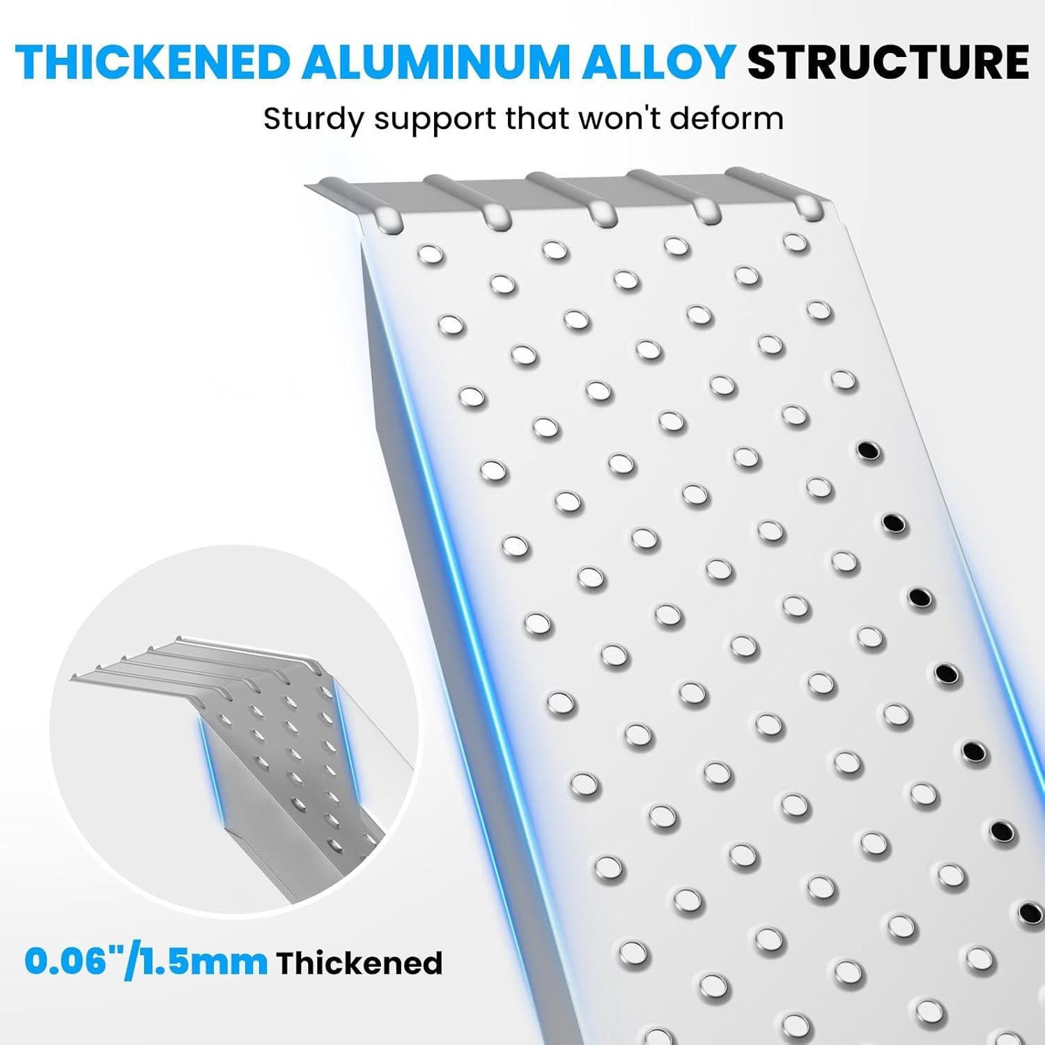 2PCS 9x63inch Aluminum Shed Ramps, Riding Mower Loading Ramps 880lbs Capacity