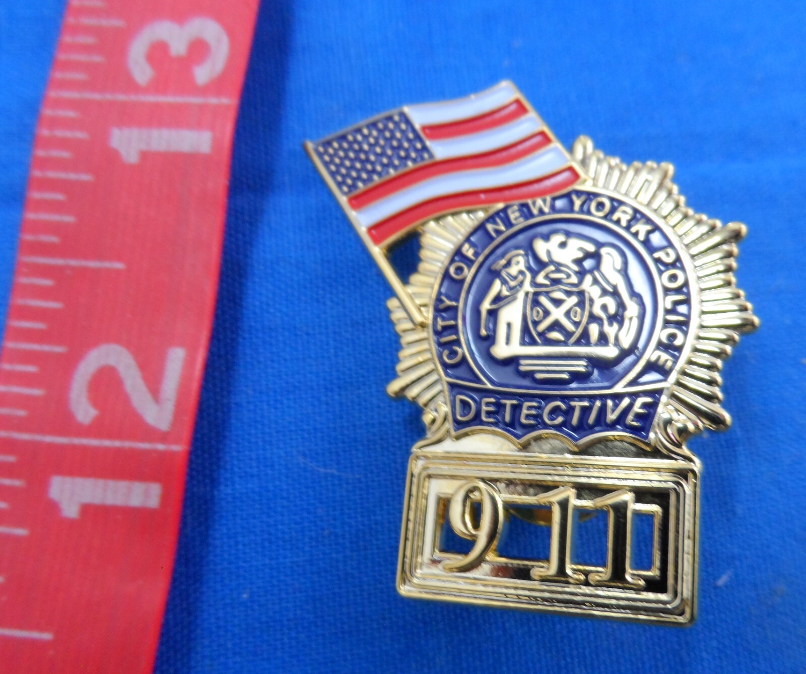 New York NYPD Police 9-11 2001 Lapel Hat Pin Metal Emblem Lot of 4, Detective