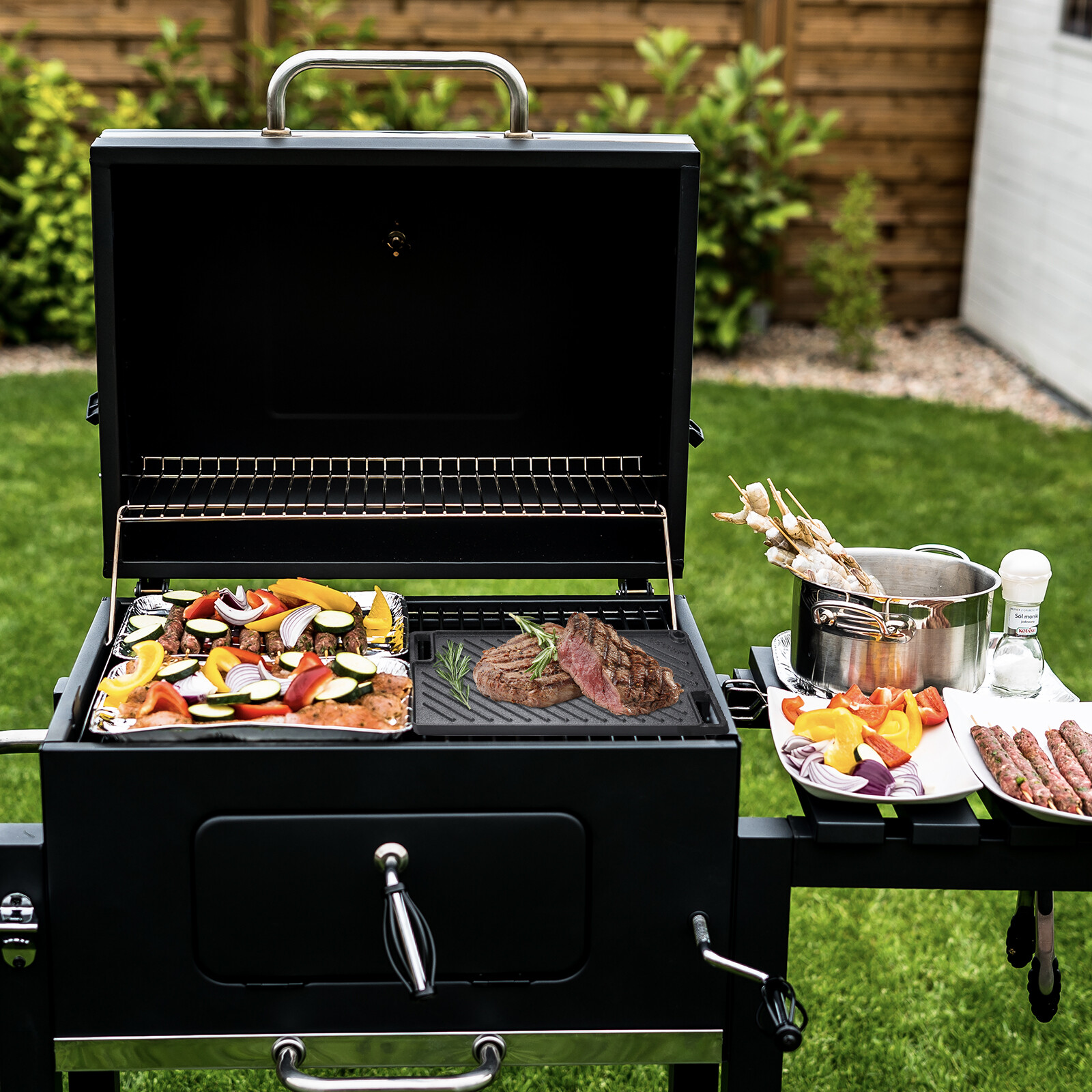 VEVOR Reversible Cast Iron Grill Griddle, 9.7 x 16.7 Inch