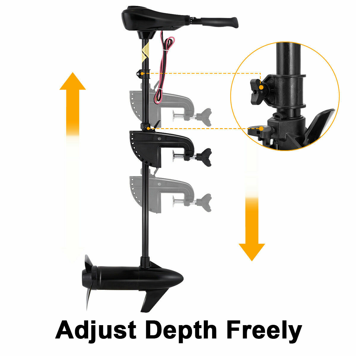 86 lbs Freshwater Transom Mounted Trolling Motor 36" Shaft