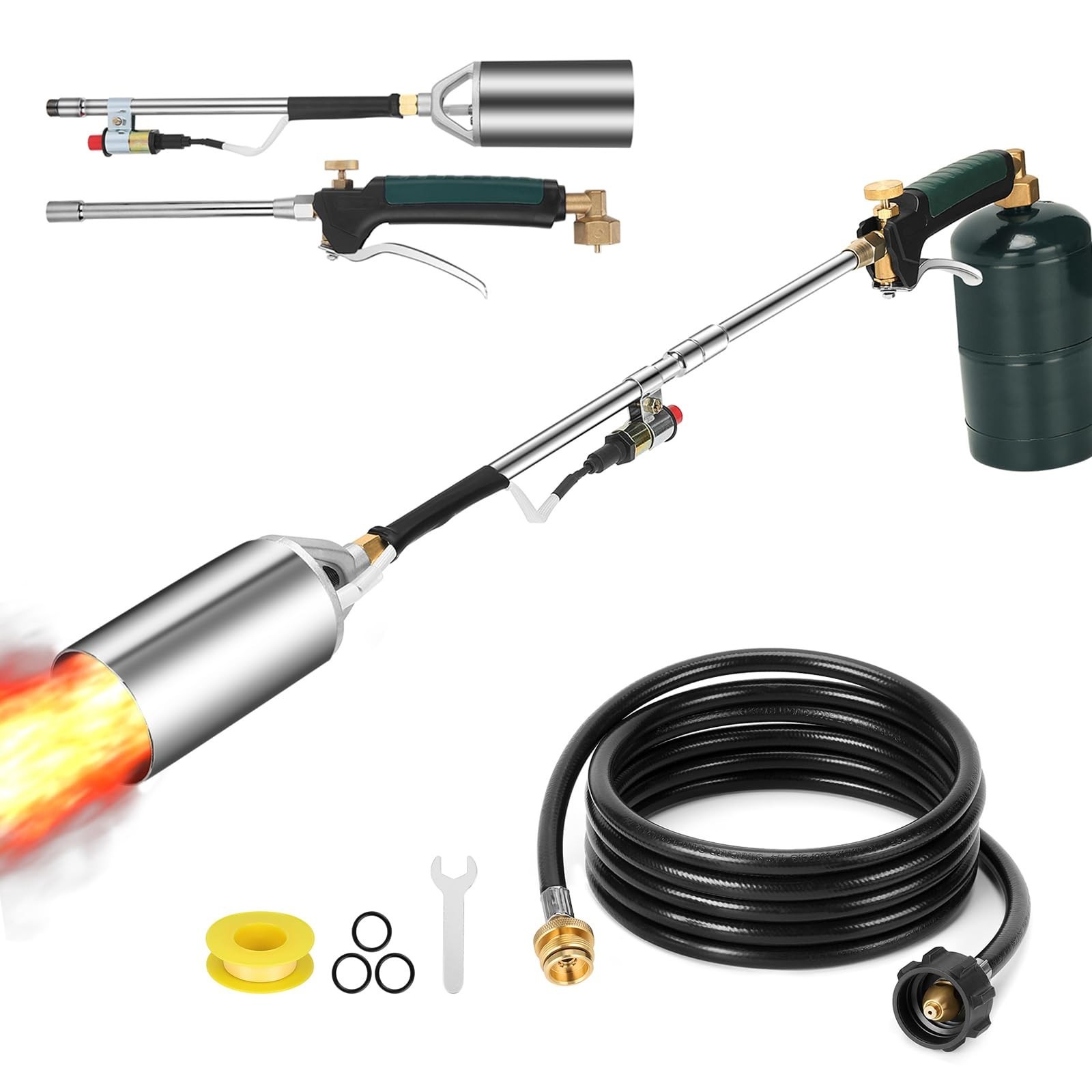 Propane Weed Torch with 10FT Hose Regulator&1800000 BTU&Self Igniting&Converter
