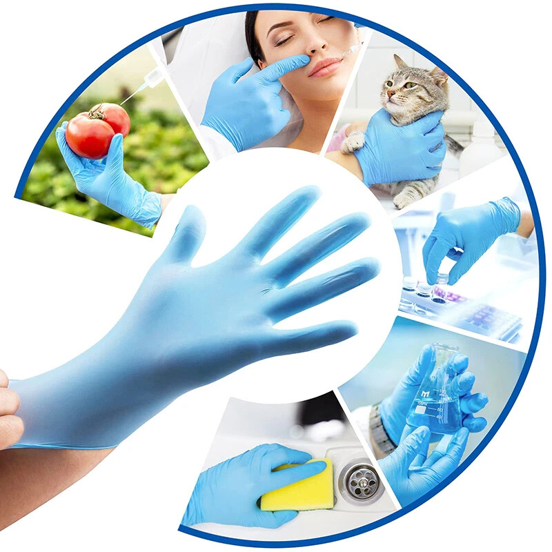 Blue Nitrile Disposable Gloves 3 Mil, Latex & Powder Free