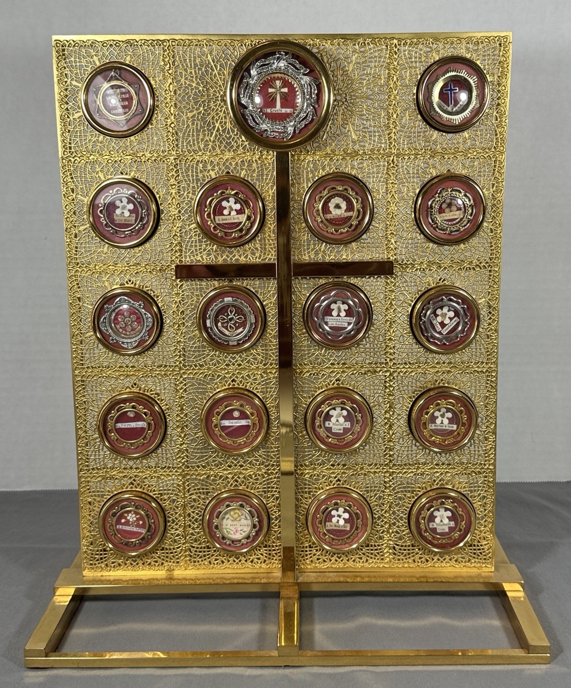 Reliquary Relic Custom Made 19 Saints True Cross, Crown Thorns, Evangelists
